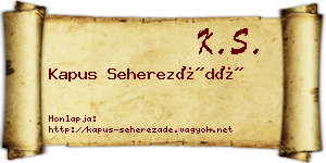 Kapus Seherezádé névjegykártya